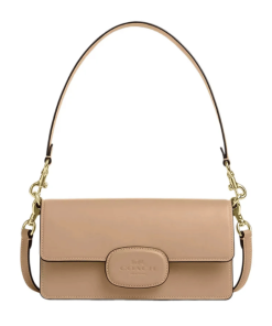 Coach Eliza Flap Crossbody Bag With Leather Covered Closure CT851 Cream Color